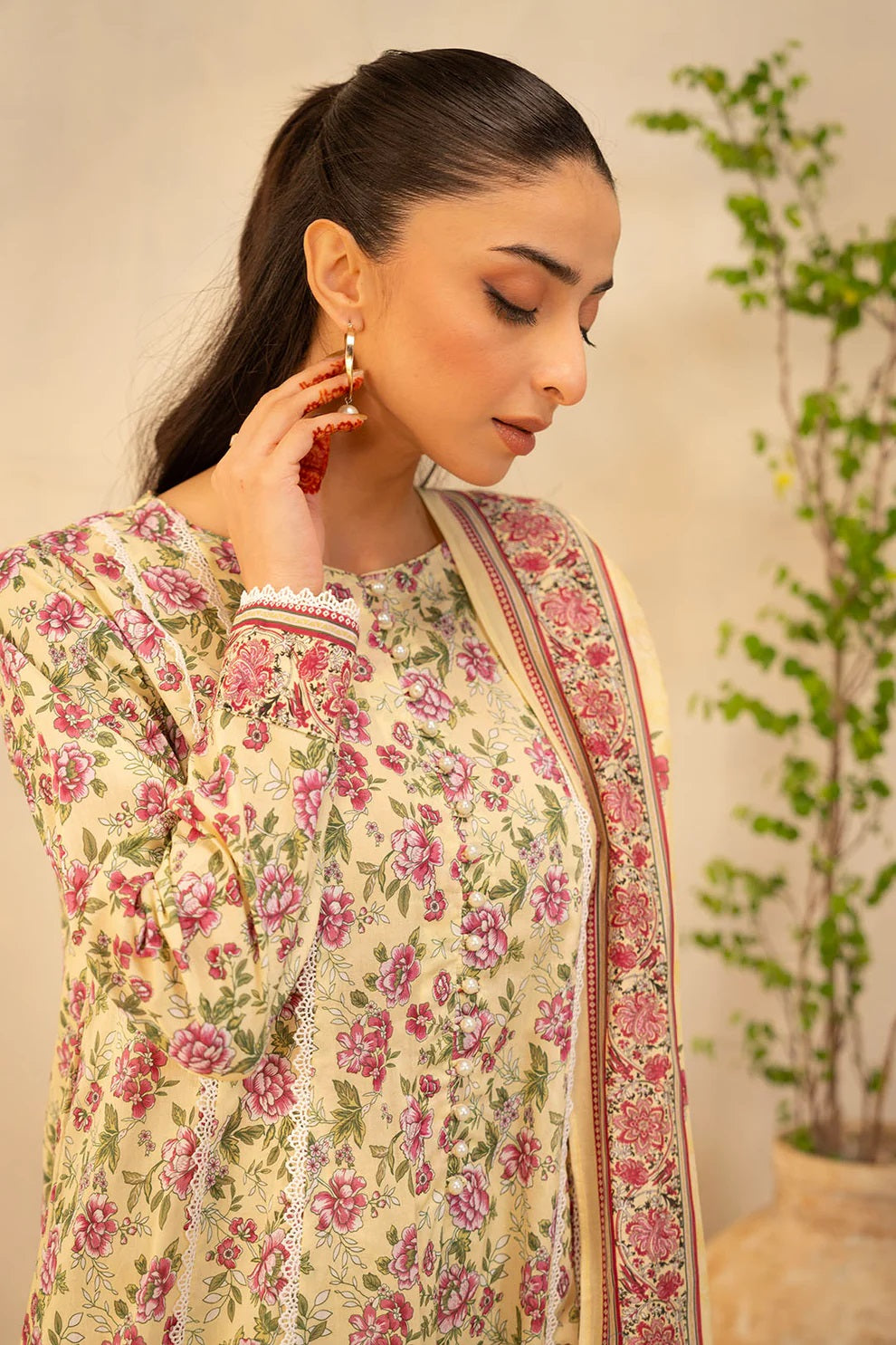 Zellbury 2pc Printed Lawn Shirt Dupatta - WUS25X20009 Unstitched