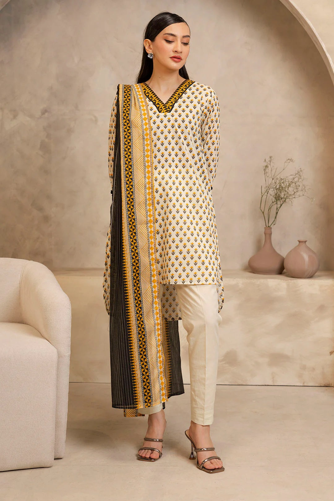 Zellbury 2pc Printed Lawn Shirt Dupatta - WUS25X20082 Unstitched