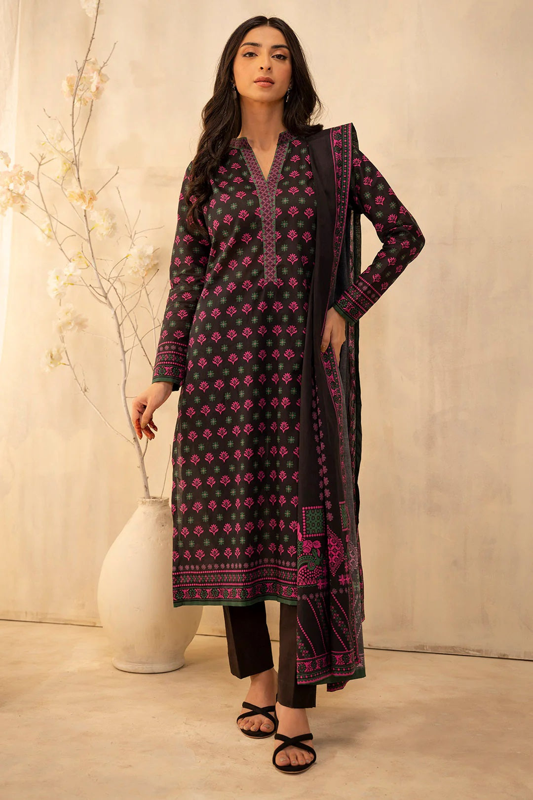 Zellbury 2pc Printed Lawn Shirt Dupatta - WUS25X20088 Unstitched