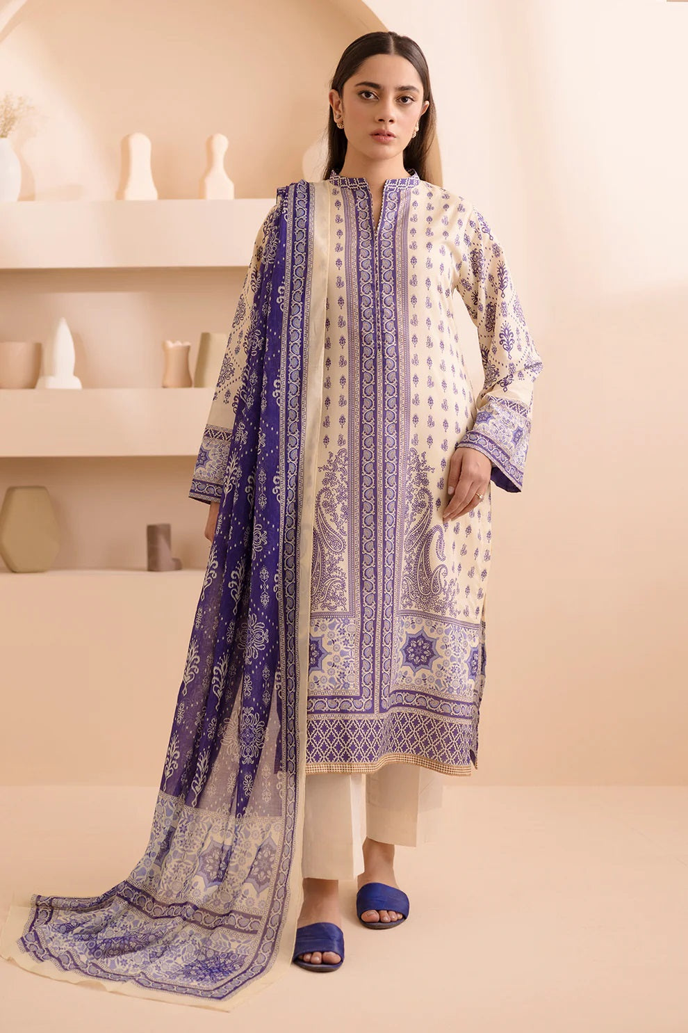 Zellbury 2pc Printed Lawn Shirt Dupatta - WUS25X20158 Unstitched