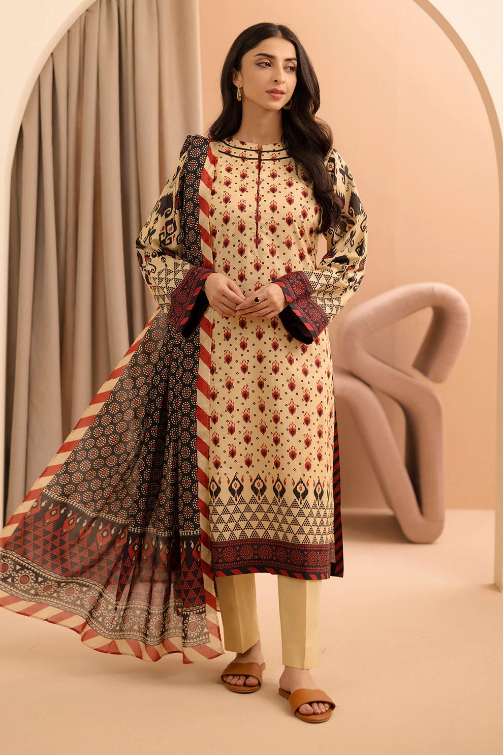 Zellbury 2pc Printed Lawn Shirt Dupatta - WUS25X20160 Unstitched