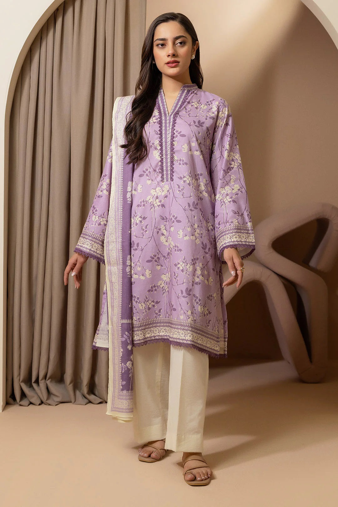 Zellbury 2pc Printed Lawn Shirt Dupatta - WUS25X20223 Unstitched