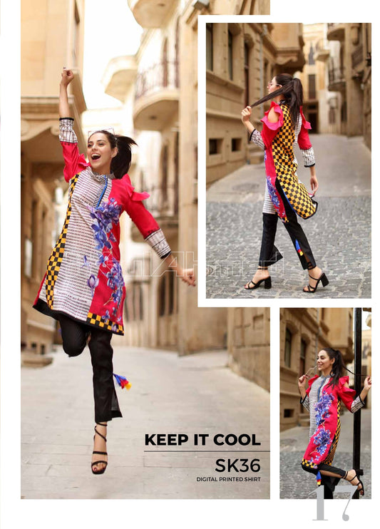 Gul Ahmed Khaddar Cotton Printed 1 Piece Unstitched Shirt - SK-36