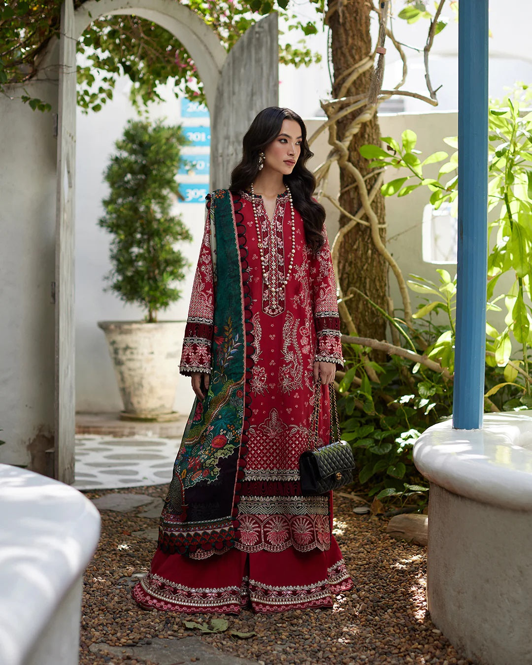 Liliana by Faiza Saqlain Embroidered Lawn 3 Piece Unstitched Dress - Sivana
