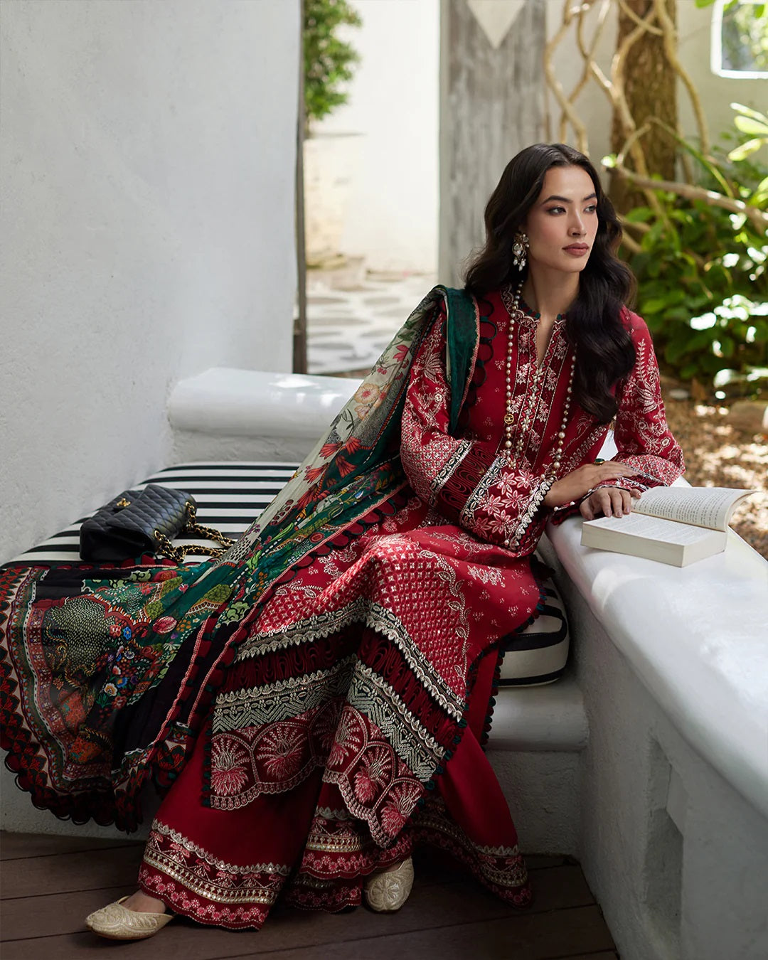 Liliana by Faiza Saqlain Embroidered Lawn 3 Piece Unstitched Dress - Sivana