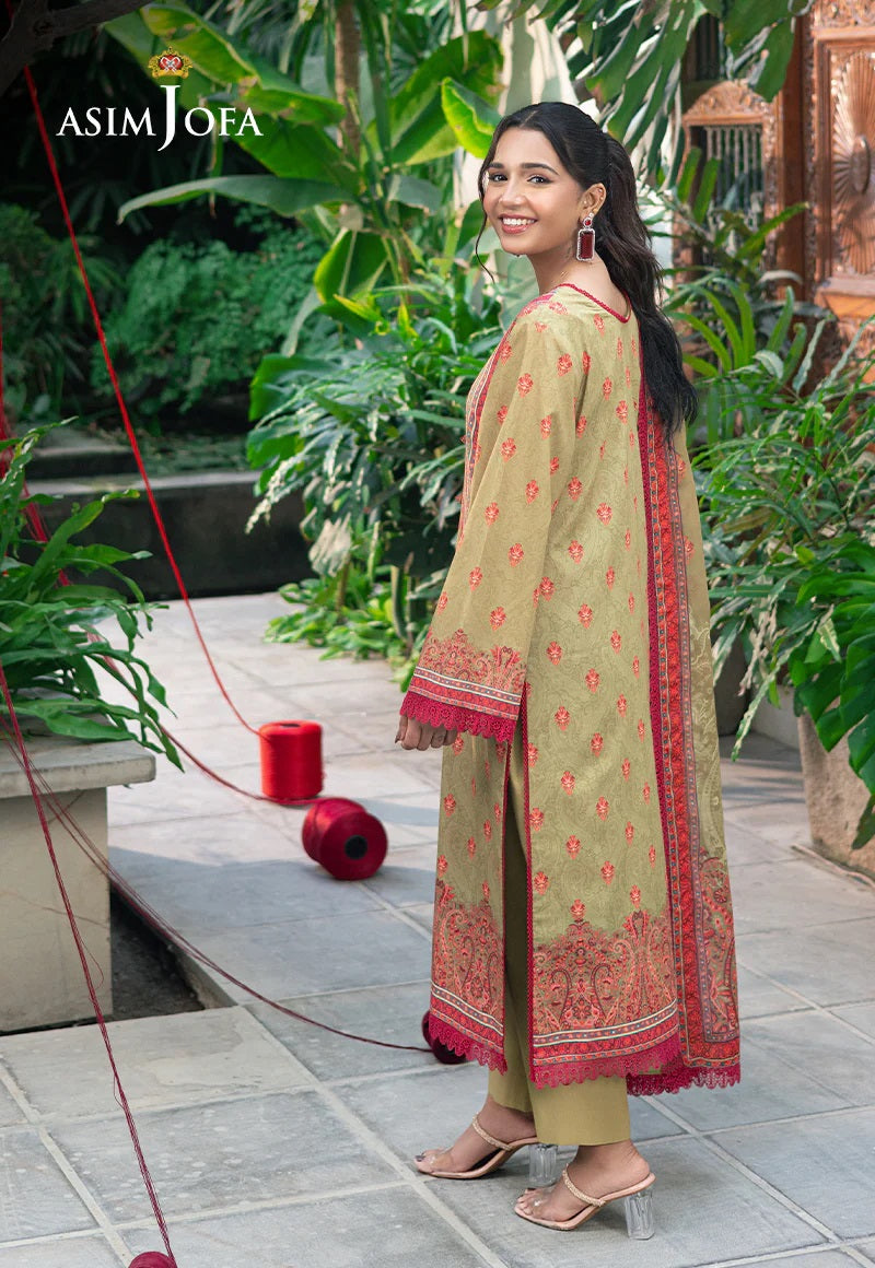 Asim Jofa Essential Printed Lawn 3 Piece Unstitched Dress - AJUUB-28 Summer Collection