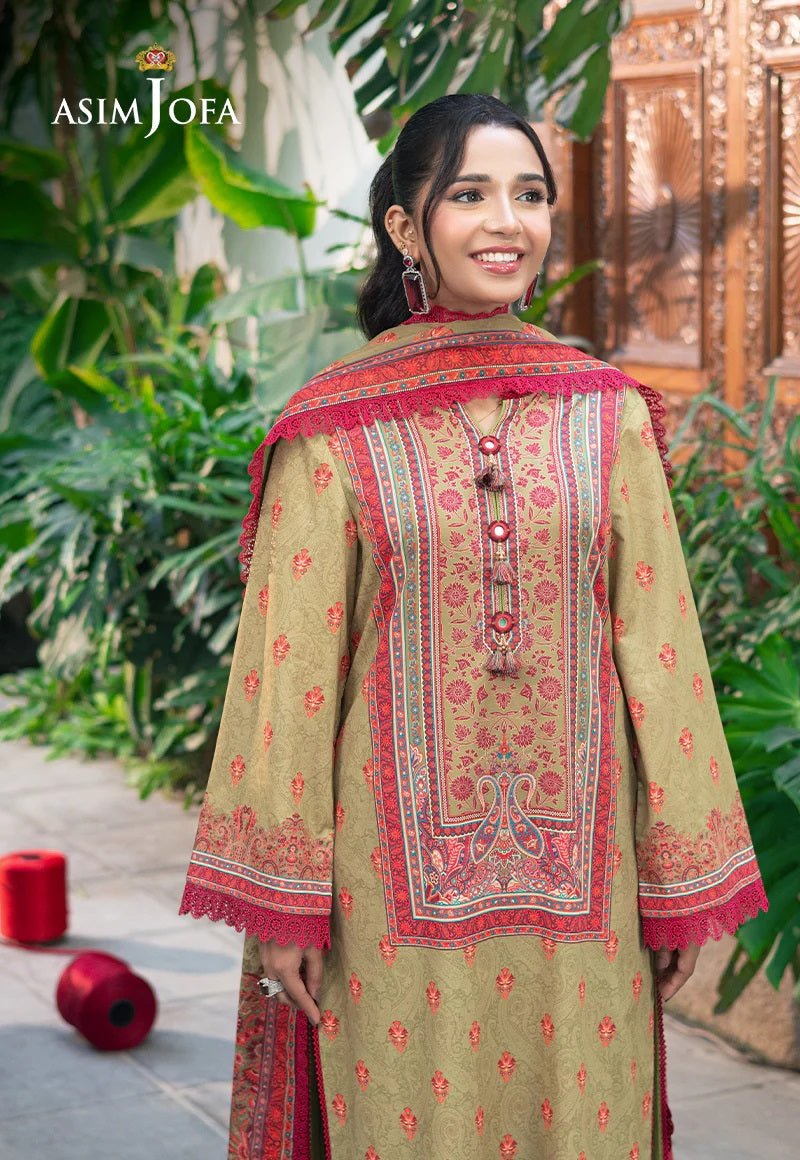 Asim Jofa Essential Printed Lawn 3 Piece Unstitched Dress - AJUUB-28 Summer Collection