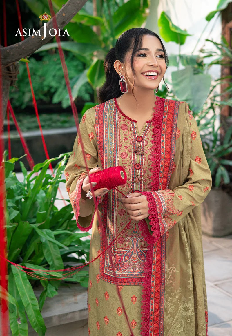 Asim Jofa Essential Printed Lawn 3 Piece Unstitched Dress - AJUUB-28 Summer Collection