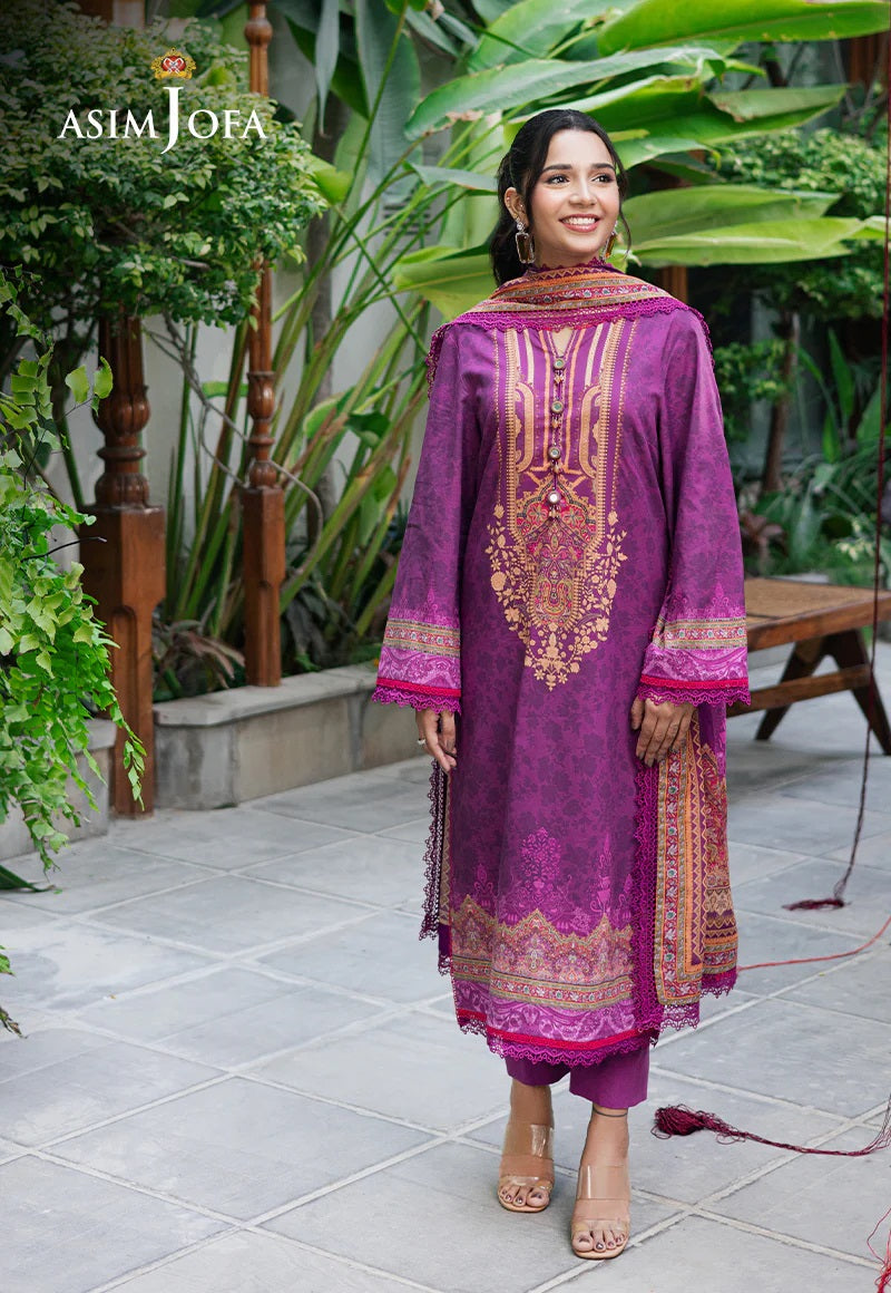 Asim Jofa Essential Printed Lawn 3 Piece Unstitched Dress - AJUUB-30 Summer Collection
