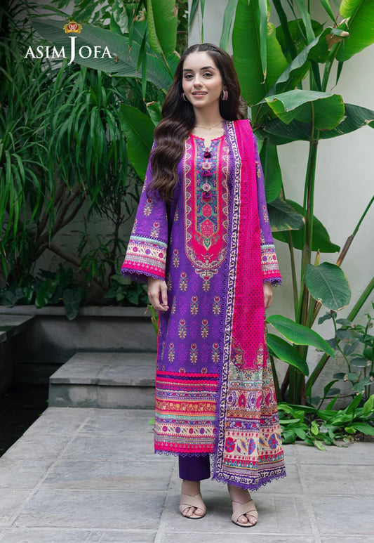 Asim Jofa Essential Printed Lawn 3 Piece Unstitched Dress - AJUUB-34 Summer Collection