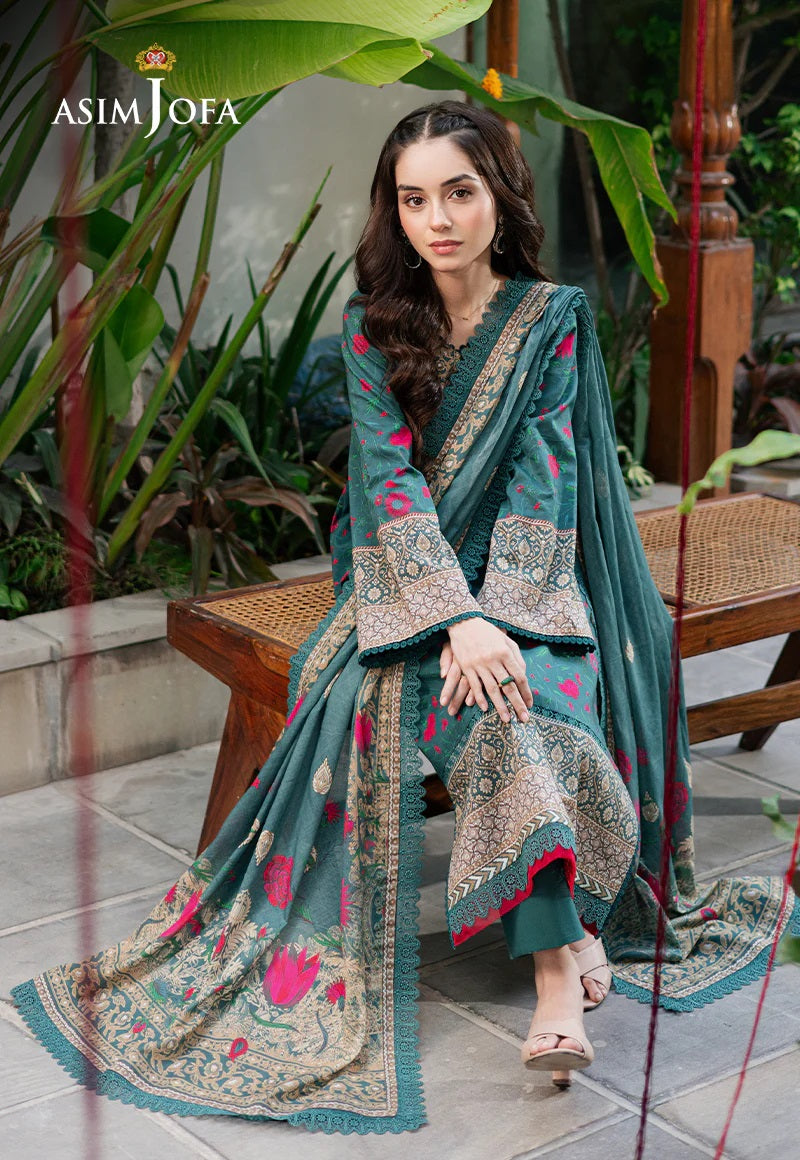 Asim Jofa Essential Printed Lawn 3 Piece Unstitched Dress - AJUUB-38 Summer Collection