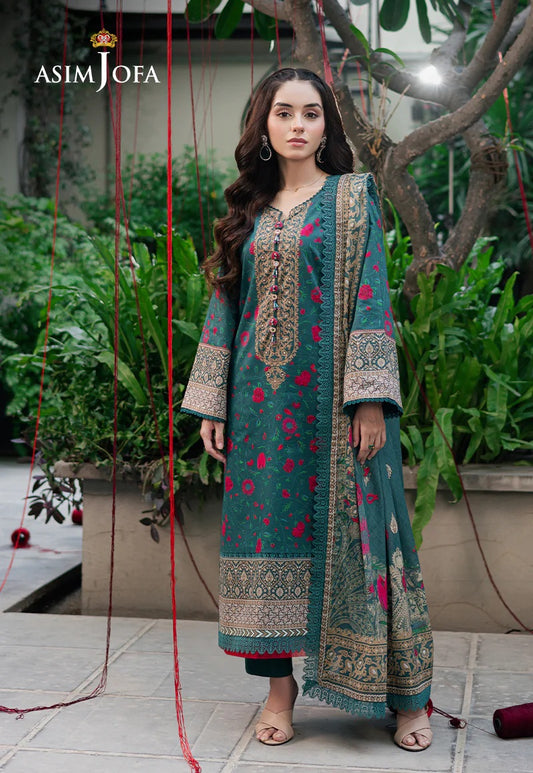 Asim Jofa Essential Printed Lawn 3 Piece Unstitched Dress - AJUUB-38 Summer Collection
