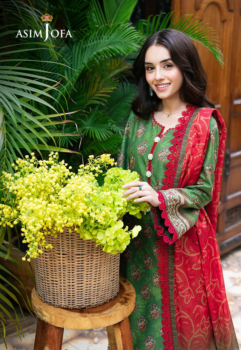 Asim Jofa Essential Printed Lawn 3 Piece Unstitched Dress - AJUUB-40