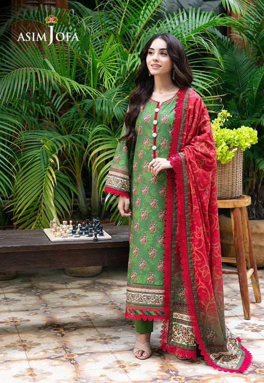 Asim Jofa Essential Printed Lawn 3 Piece Unstitched Dress - AJUUB-40