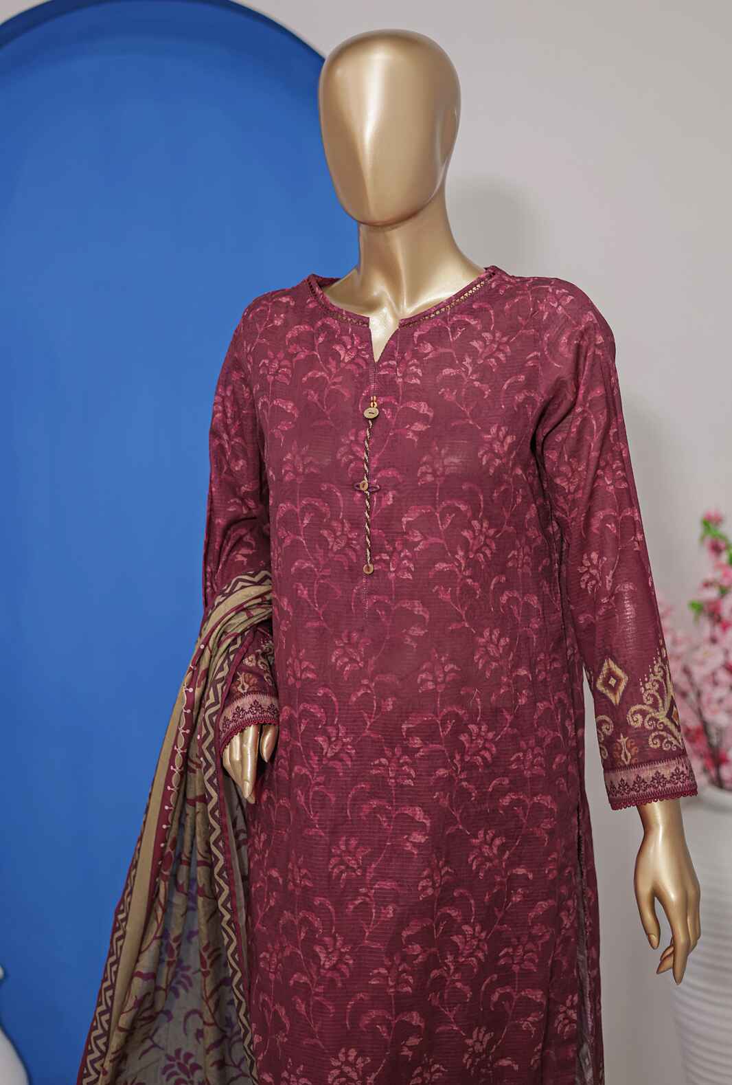HZ Vital Digital Printed Lawn Unstitched 3 Piece Dress - VP-100