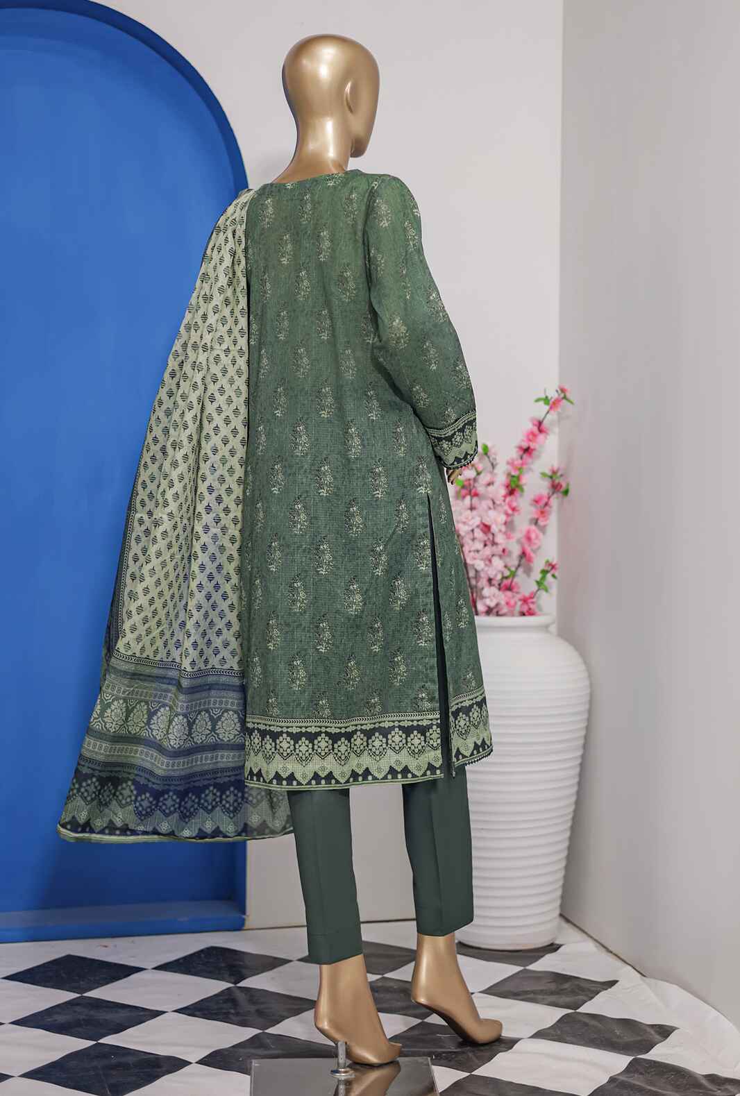 HZ Vital Digital Printed Lawn Unstitched 3 Piece Dress - VP-101