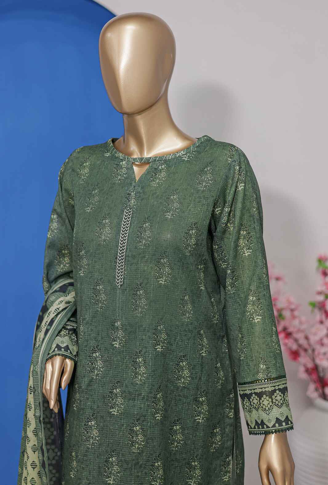 HZ Vital Digital Printed Lawn Unstitched 3 Piece Dress - VP-101