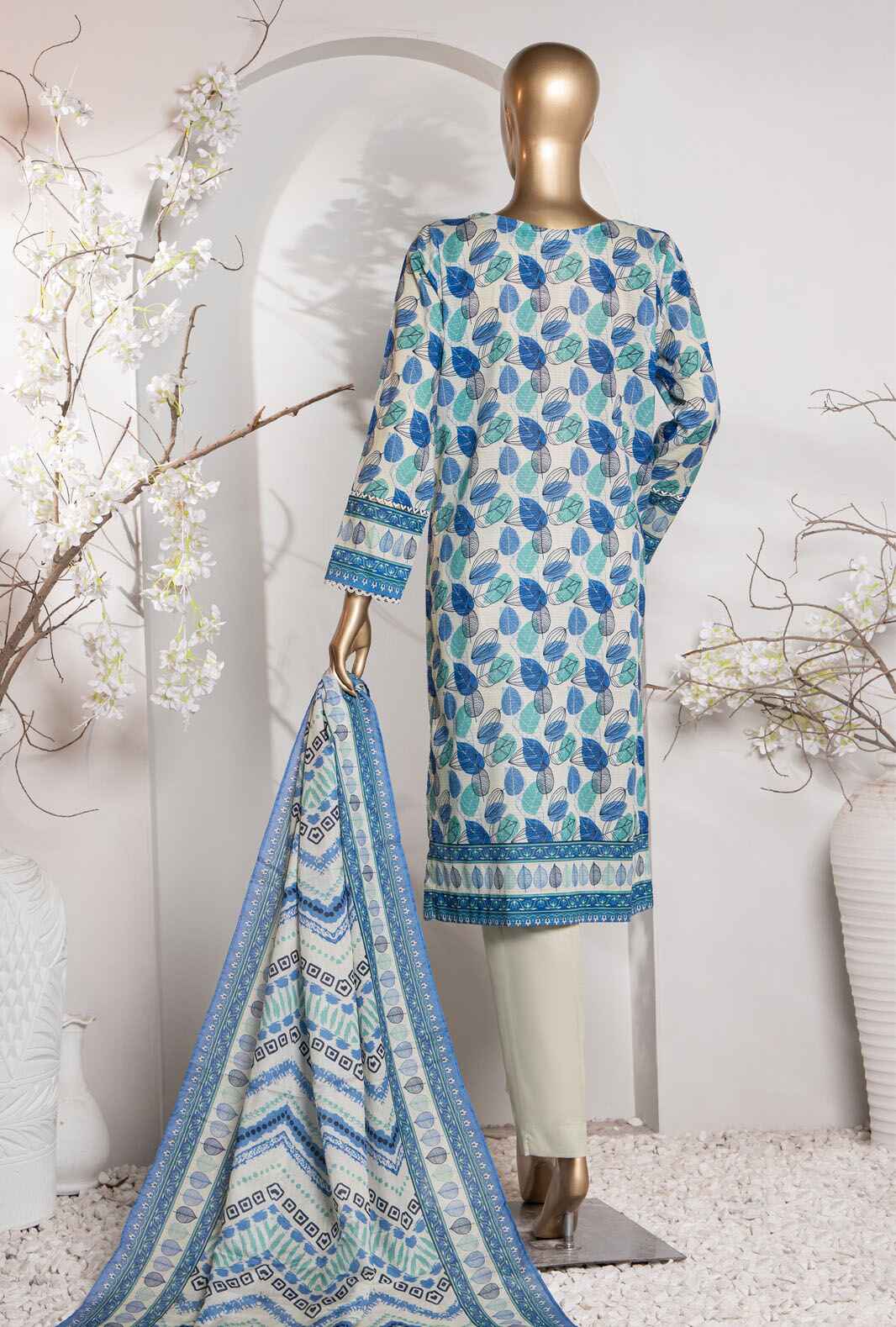 Vital by HZ Textile Printed Lawn 3 piece Unstitched Dress - VP-150
