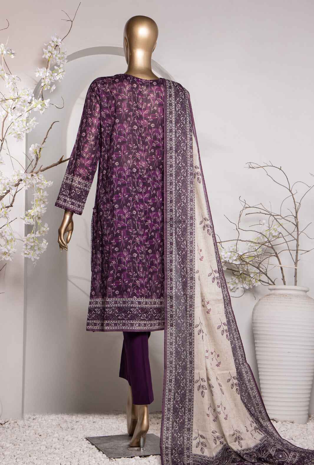 Vital by HZ Textile Printed Lawn 3 piece Unstitched Dress - VP-151