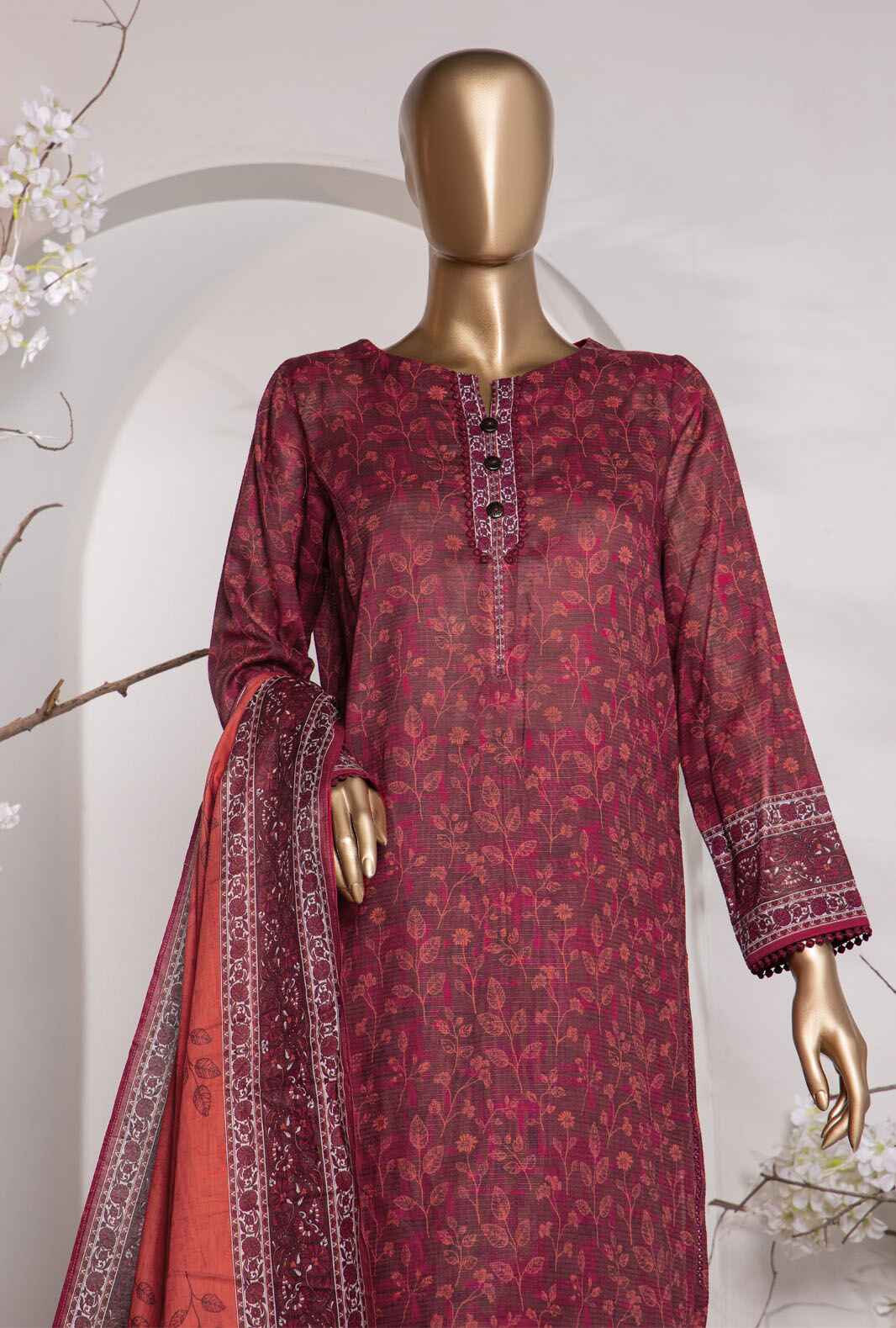 Vital by HZ Textile Printed Lawn 3 piece Unstitched Dress - VP-152