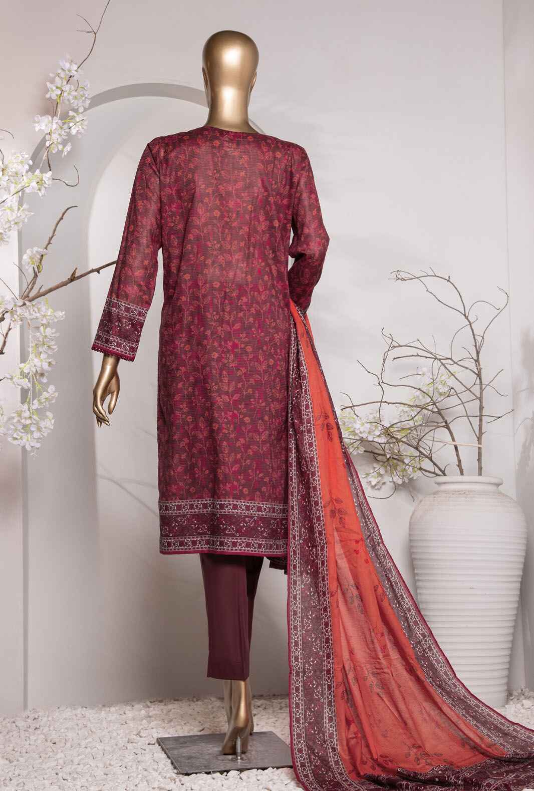 Vital by HZ Textile Printed Lawn 3 piece Unstitched Dress - VP-152