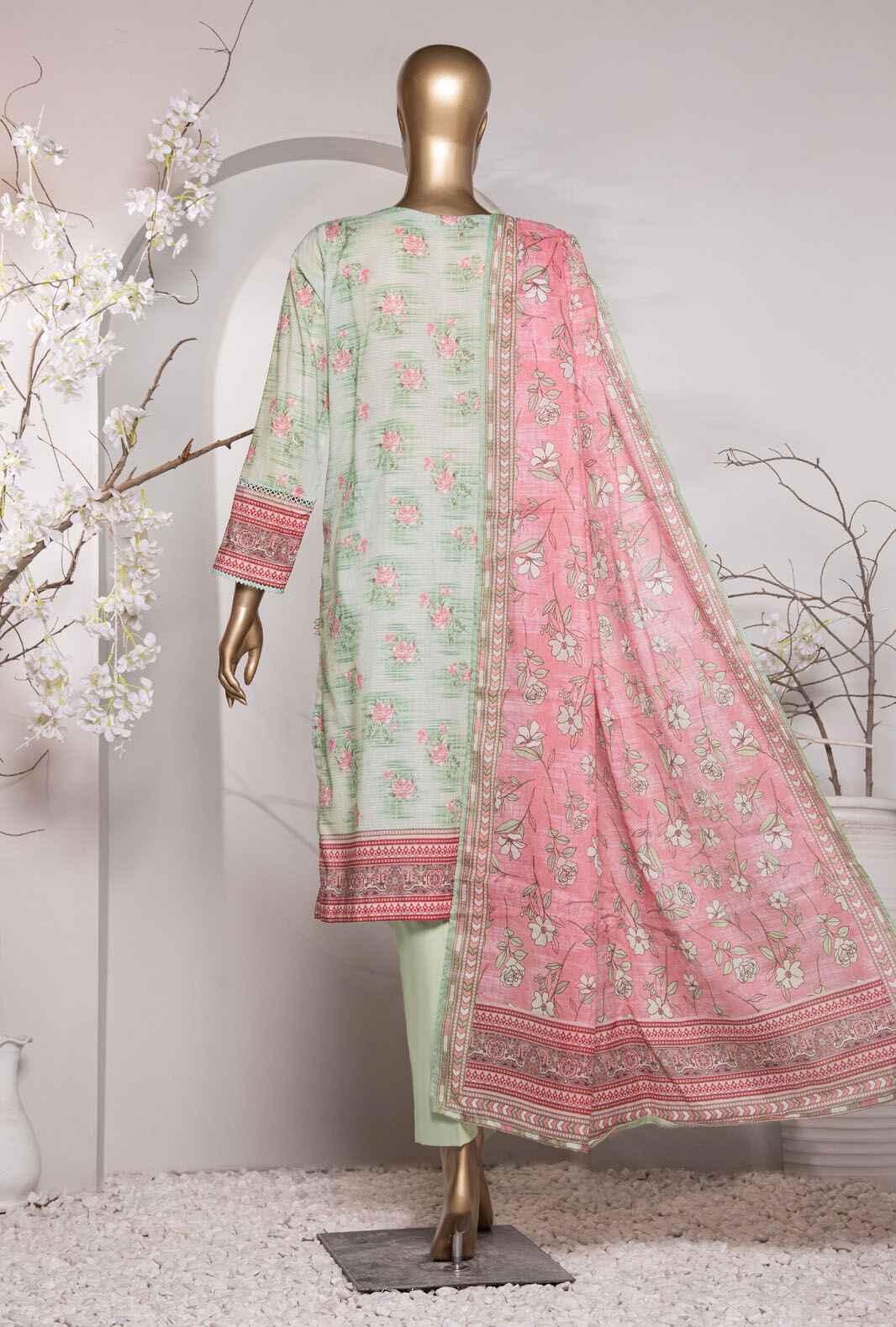 Vital by HZ Textile Printed Lawn 3 piece Unstitched Dress - VP-153