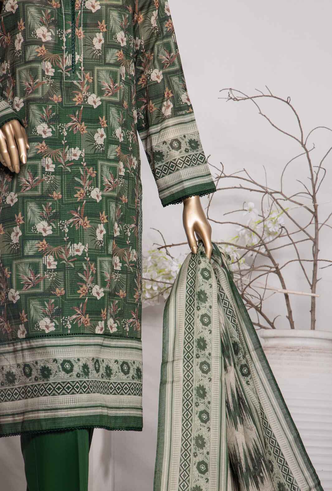 Vital by HZ Textile Printed Lawn 3 piece Unstitched Dress - VP-155