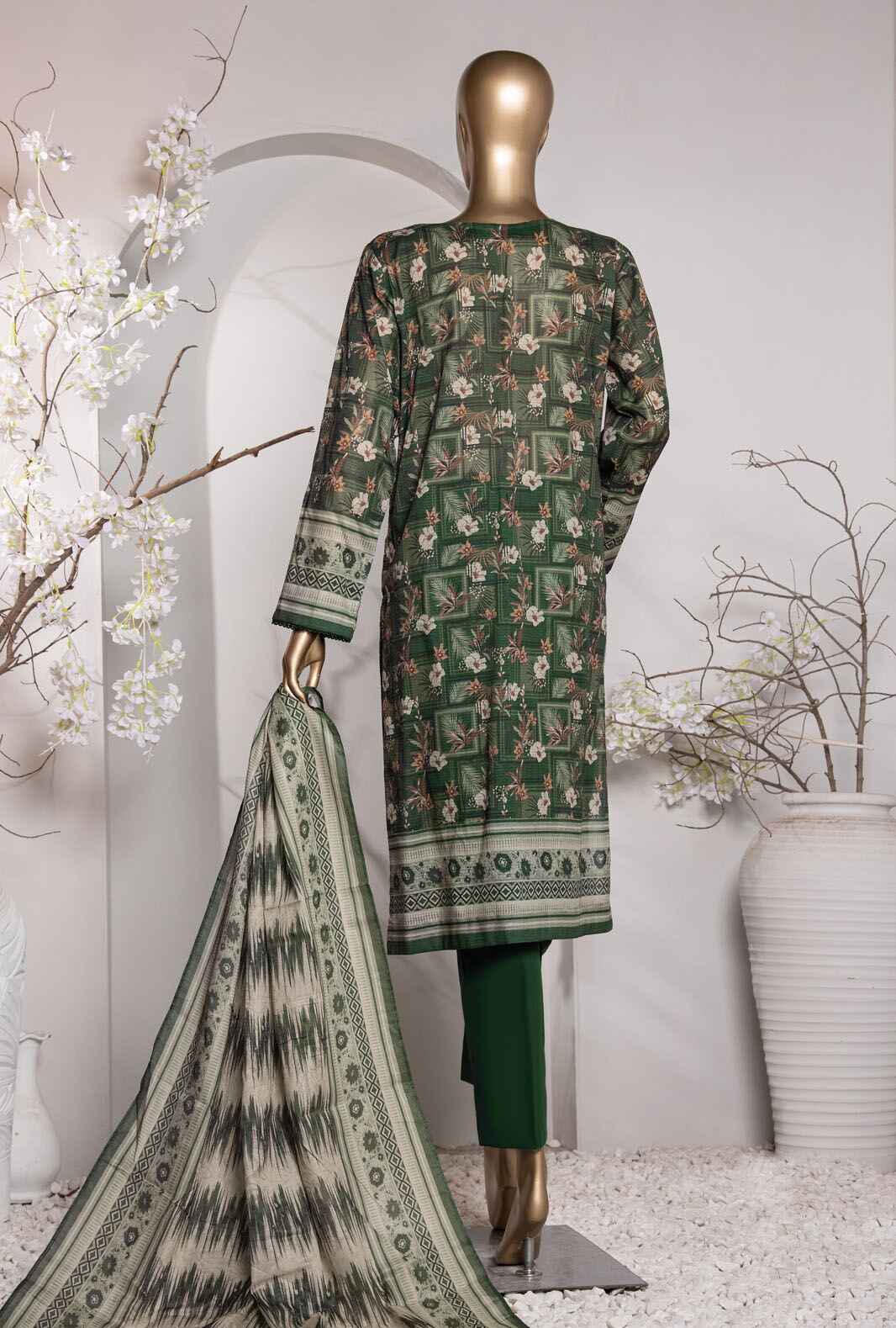 Vital by HZ Textile Printed Lawn 3 piece Unstitched Dress - VP-155
