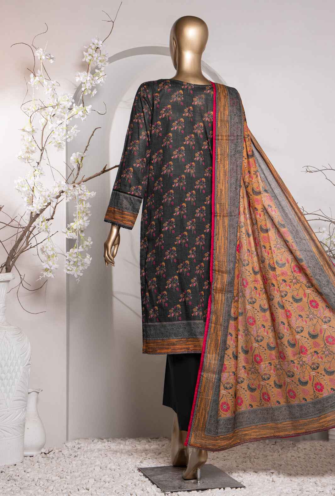 Vital by HZ Textile Printed Lawn 3 piece Unstitched Dress - VP-156