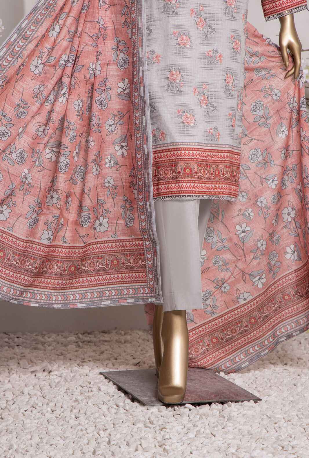 Vital by HZ Textile Printed Lawn 3 piece Unstitched Dress - VP-157