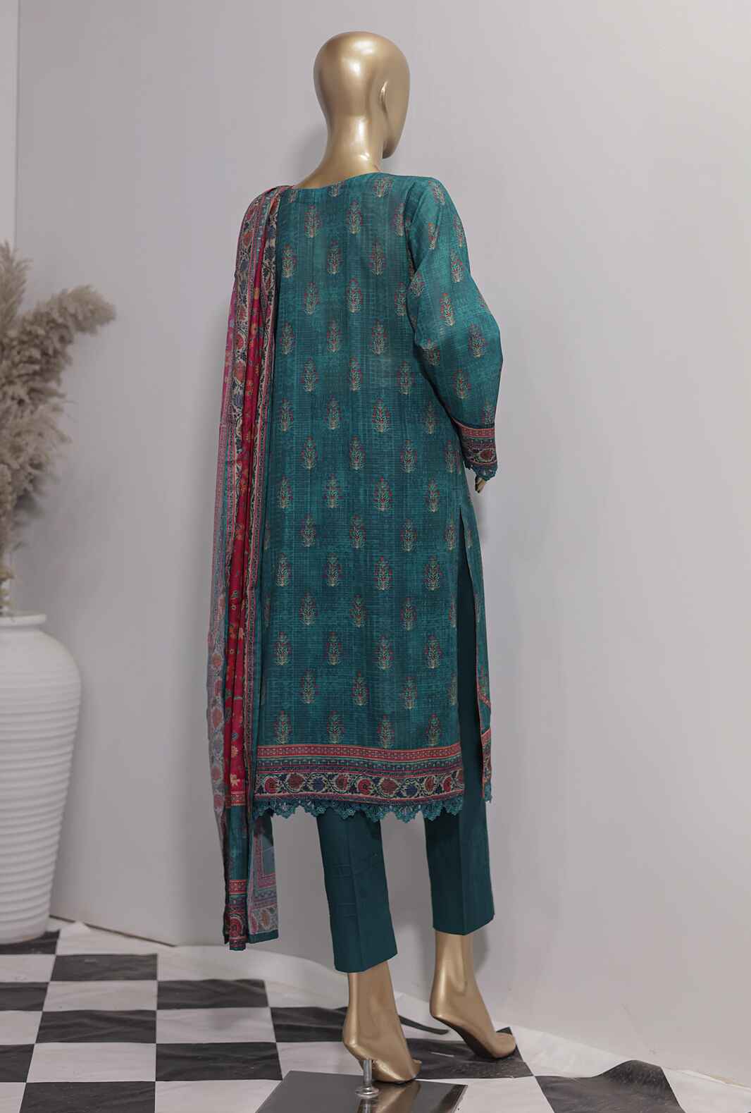 HZ Vital Digital Printed Lawn Unstitched 3 Piece Dress - VP-93