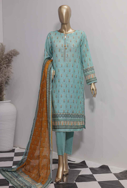 HZ Vital Digital Printed Lawn Unstitched 3 Piece Dress - VP-95