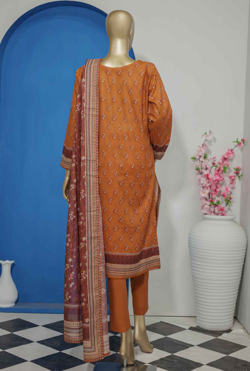 HZ Vital Digital Printed Lawn Unstitched 3 Piece Dress - VP-96