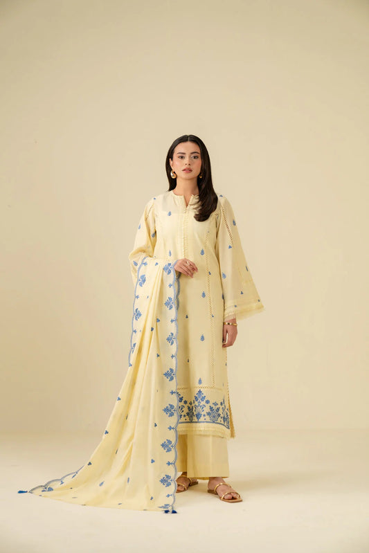 Beena by Beyond Embroidered Lawn 3 Piece Unstitched Dress - WUE-154525