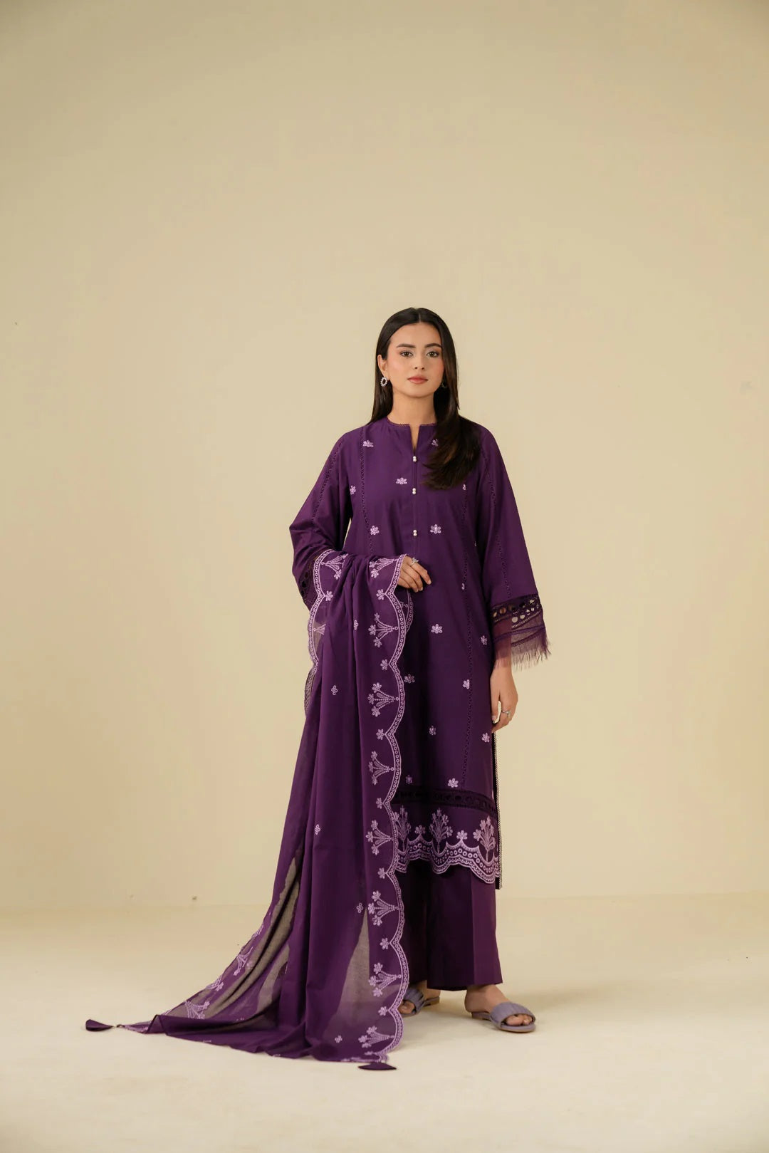 Beena by Beyond Embroidered Lawn 3 Piece Unstitched Dress - WUE-154526