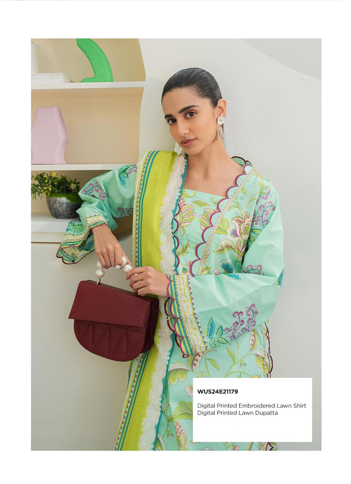 Zellbury Embroidered Lawn Unstitched 2 Piece Dress - WUS24E21179 Summer Essential