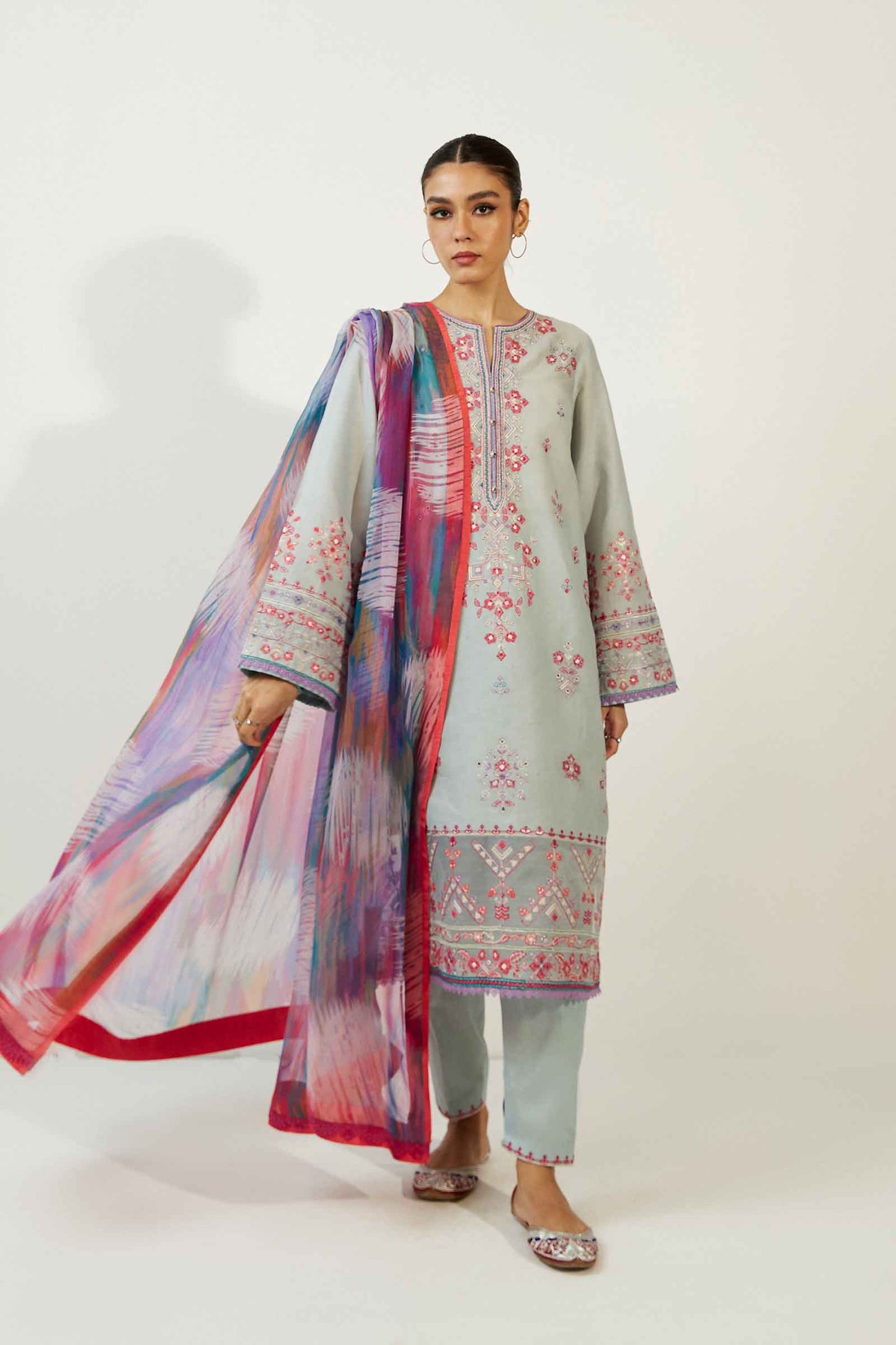 Coco by Zara Shahjahan Embroidered Lawn Suits Unstitched 3 Piece ZCE23-7B