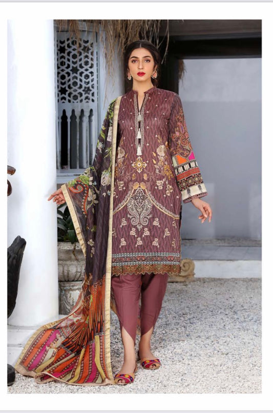 Mahajal by Gull Jee Embroidered Lawn 3 Piece Unstitched Dress - MHJ210A1