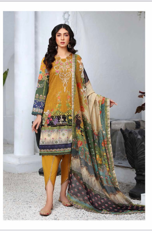Mahajal by Gull Jee Embroidered Lawn 3 Piece Unstitched Dress - MHJ210A2