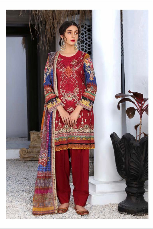 Mahajal by Gull Jee Embroidered Lawn 3 Piece Unstitched Dress - MHJ210A4