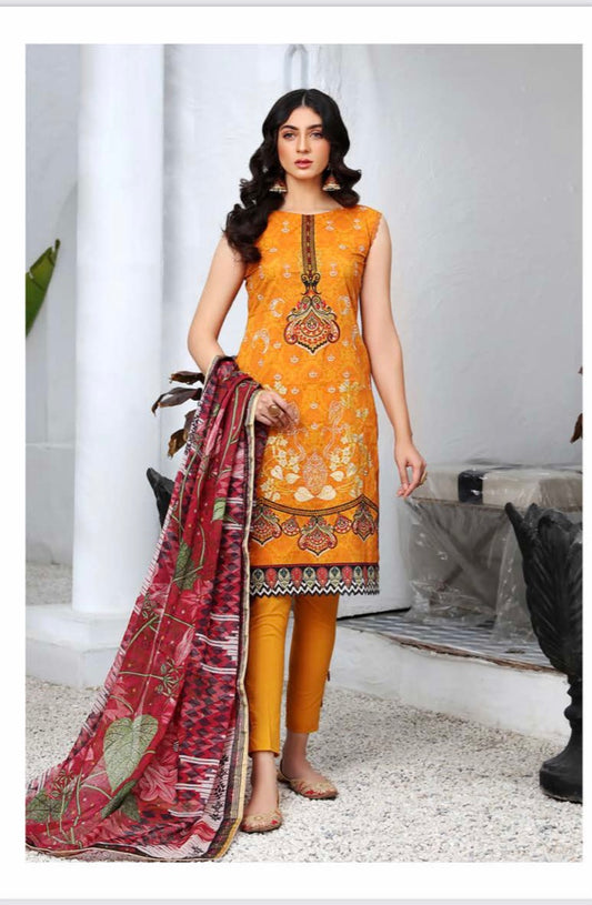 Mahajal by Gull Jee Embroidered Lawn 3 Piece Unstitched Dress - MHJ210A6