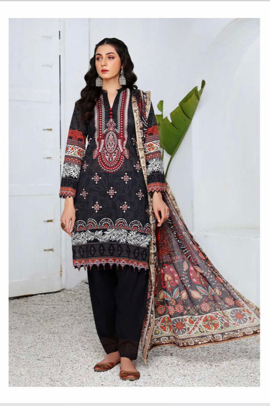 Mahajal by Gull Jee Embroidered Lawn 3 Piece Unstitched Dress - MHJ210A7
