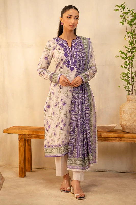 Zellbury 2pc Embroidered Lawn Shirt Dupatta - WUS25E20022