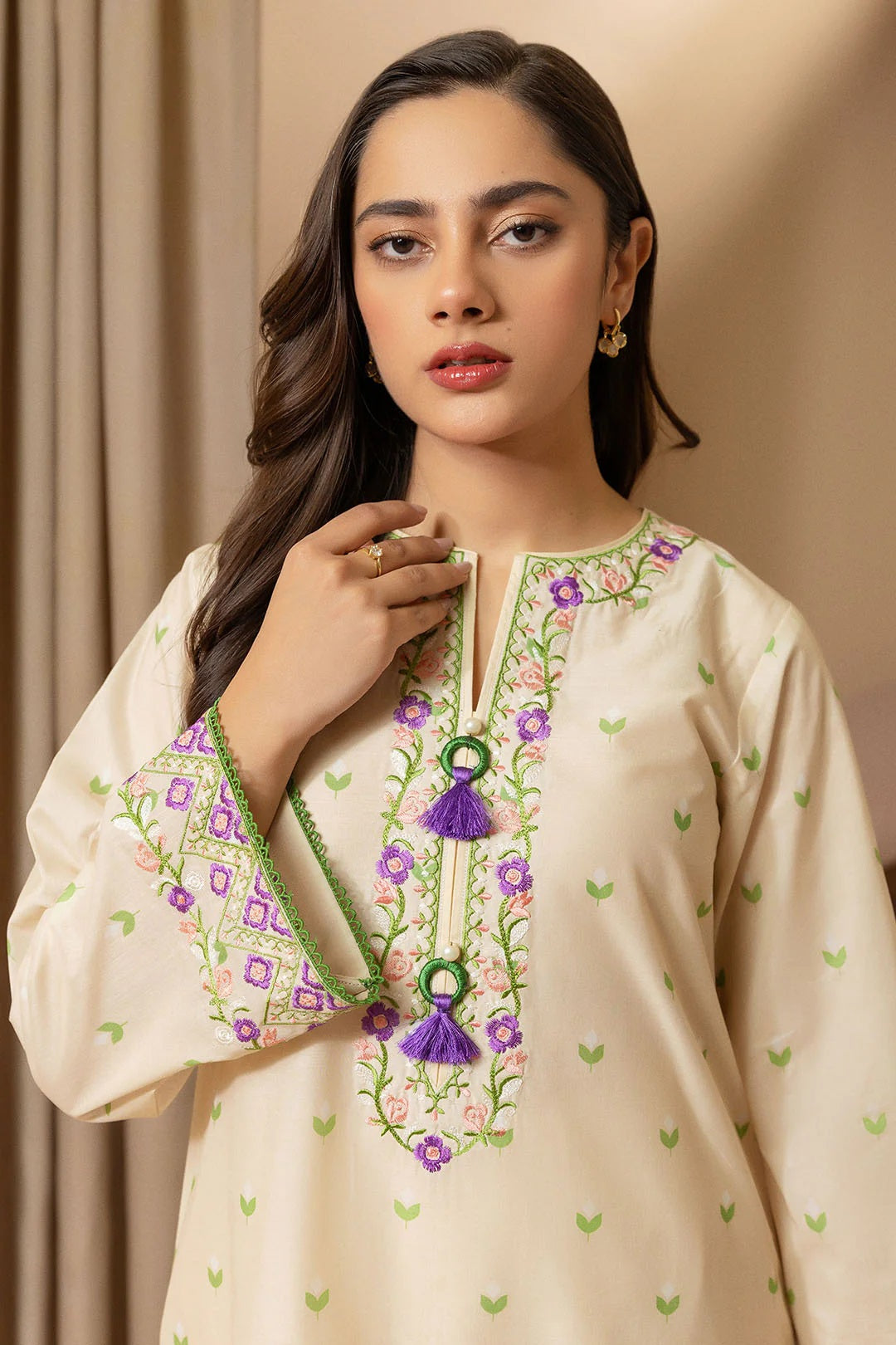 Zellbury 2pc Embroidered Lawn Shirt Dupatta - WUS25E20105
