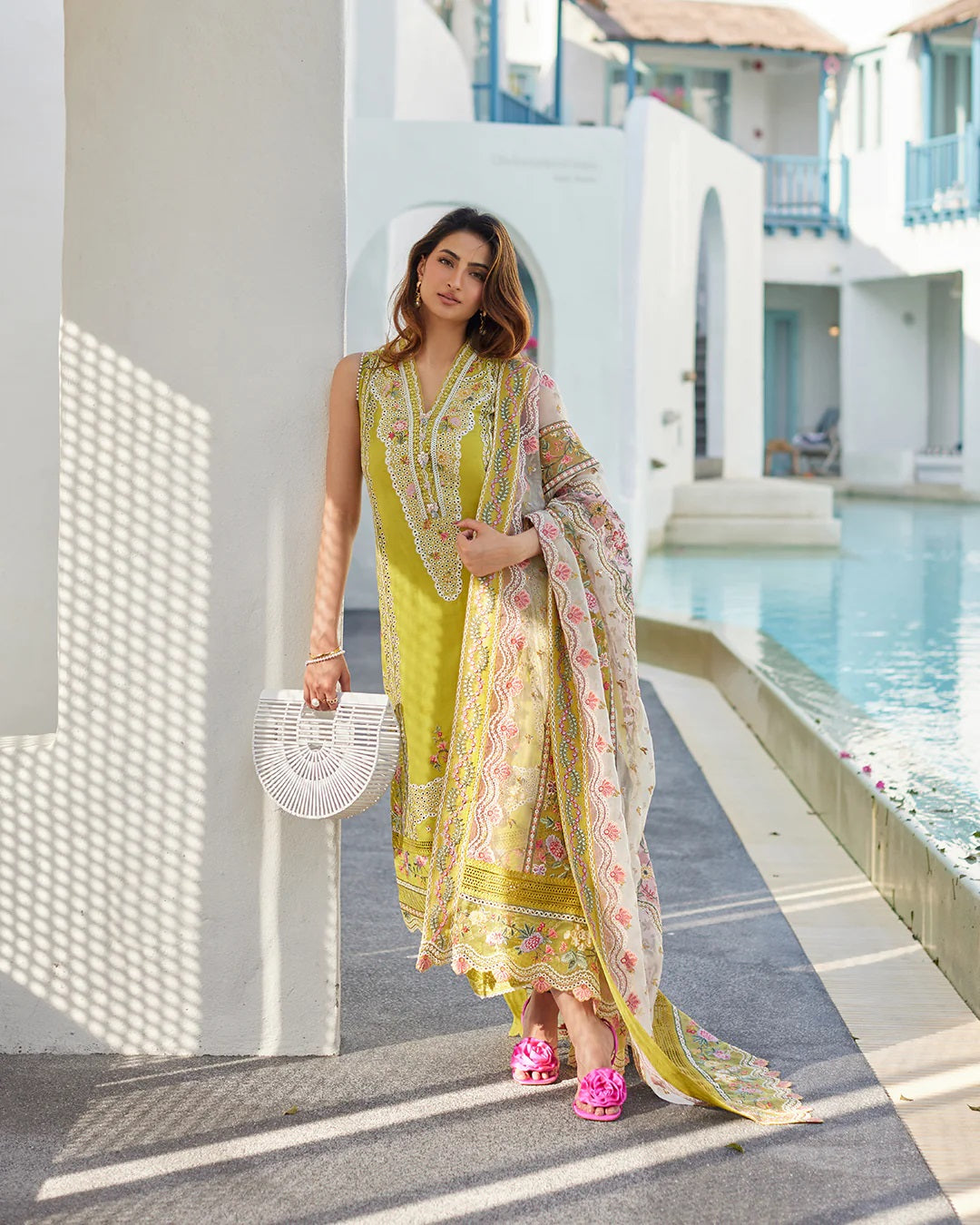 Liliana by Faiza Saqlain Embroidered Lawn 3 Piece Unstitched Dress - Estera
