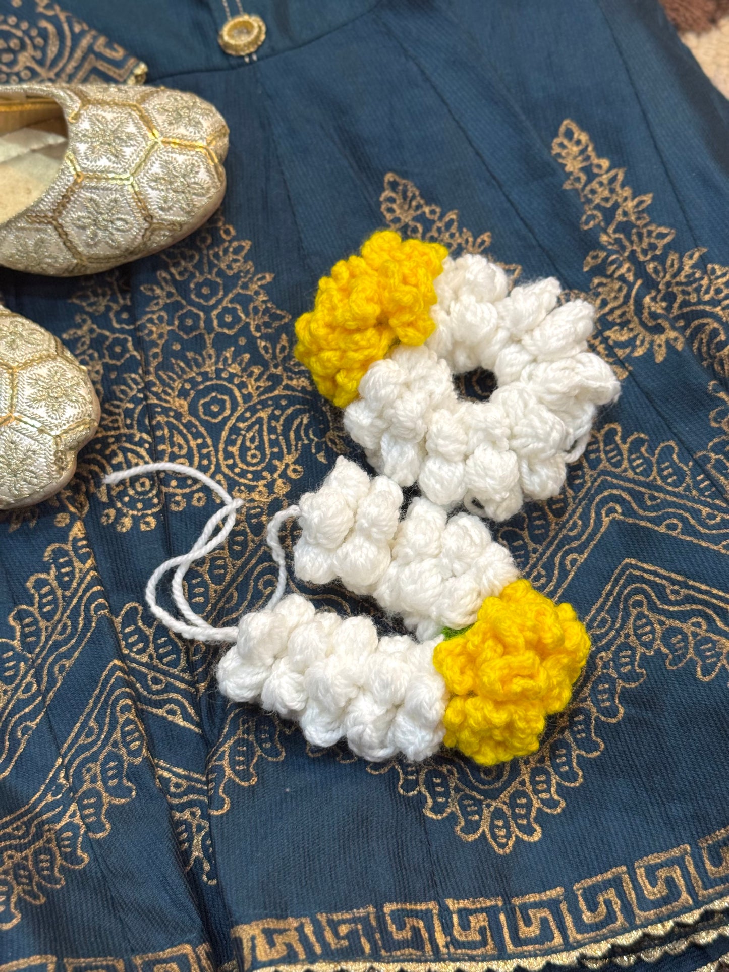 Crochet Marigold & Jasmine Gajra