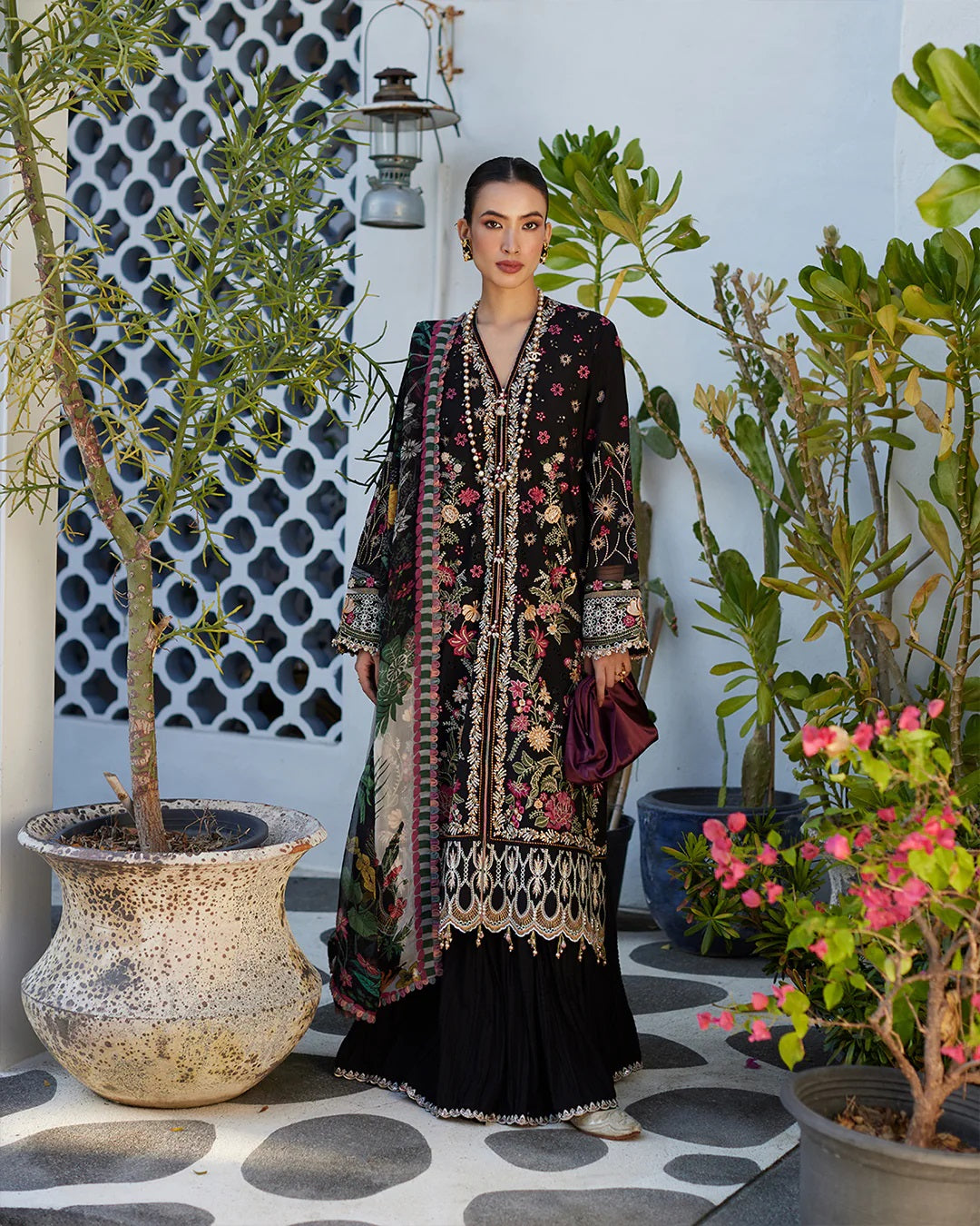 Liliana by Faiza Saqlain Embroidered Lawn 3 Piece Unstitched Dress - Merle
