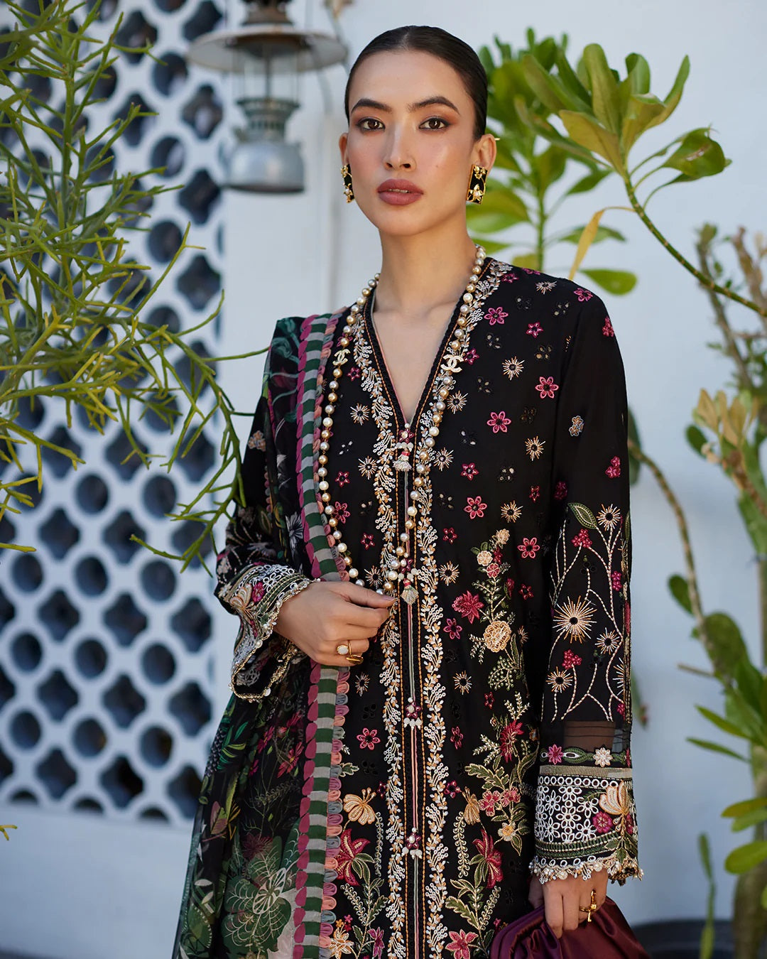 Liliana by Faiza Saqlain Embroidered Lawn 3 Piece Unstitched Dress - Merle