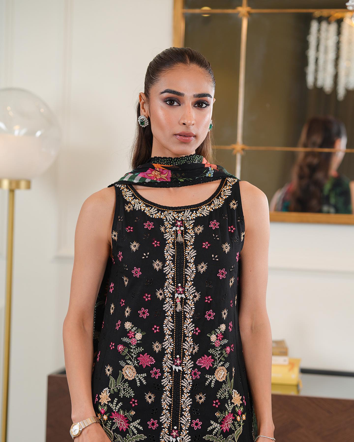 Liliana by Faiza Saqlain Embroidered Lawn 3 Piece Unstitched Dress - Merle
