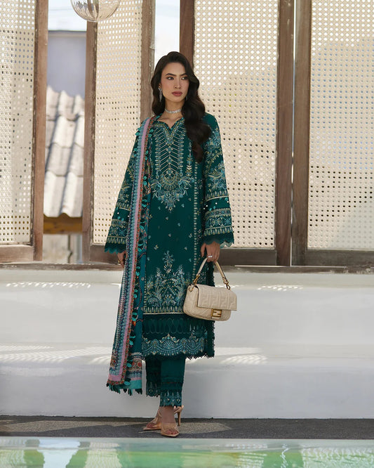 Liliana by Faiza Saqlain Embroidered Lawn 3 Piece Unstitched Dress - Milena